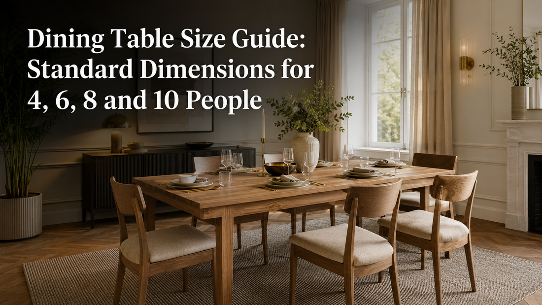 Dining table size guide for 4, 6, 8 and 10 people