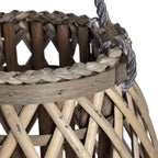 Large Wicker Bulbous Lantern