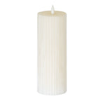 Luxe Collection Natural Glow 3x8 Textured Ribbed LED Candle