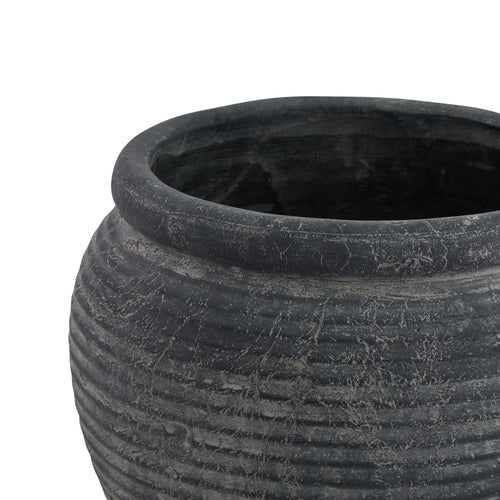 Amalfi Grey  Rimmed Plant Pot — alternate product view