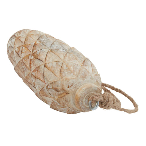 Antique White Wash Large Pine Cone Bauble — alternate product view