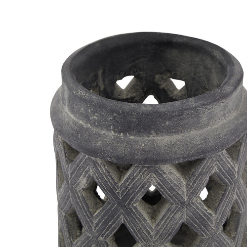 Amalfi Grey Large Lattice Lantern — alternate product view
