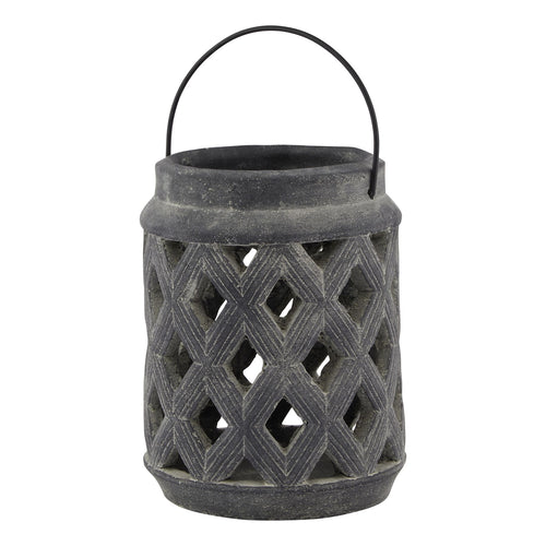 Amalfi Grey Large Lattice Lantern — main product view
