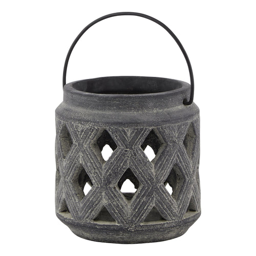 Amalfi Grey Lattice Lantern — main product view