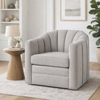 Lily Swivel Chair In Oatmeal Twill