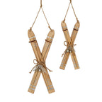 Large Natural Rustic Crossed Skis