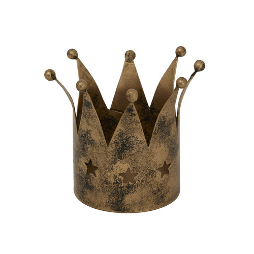 Antique Gold Crown Tealight Holder