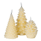 Luxe Collection Natural Glow Cream Pinecone LED Wax Candle
