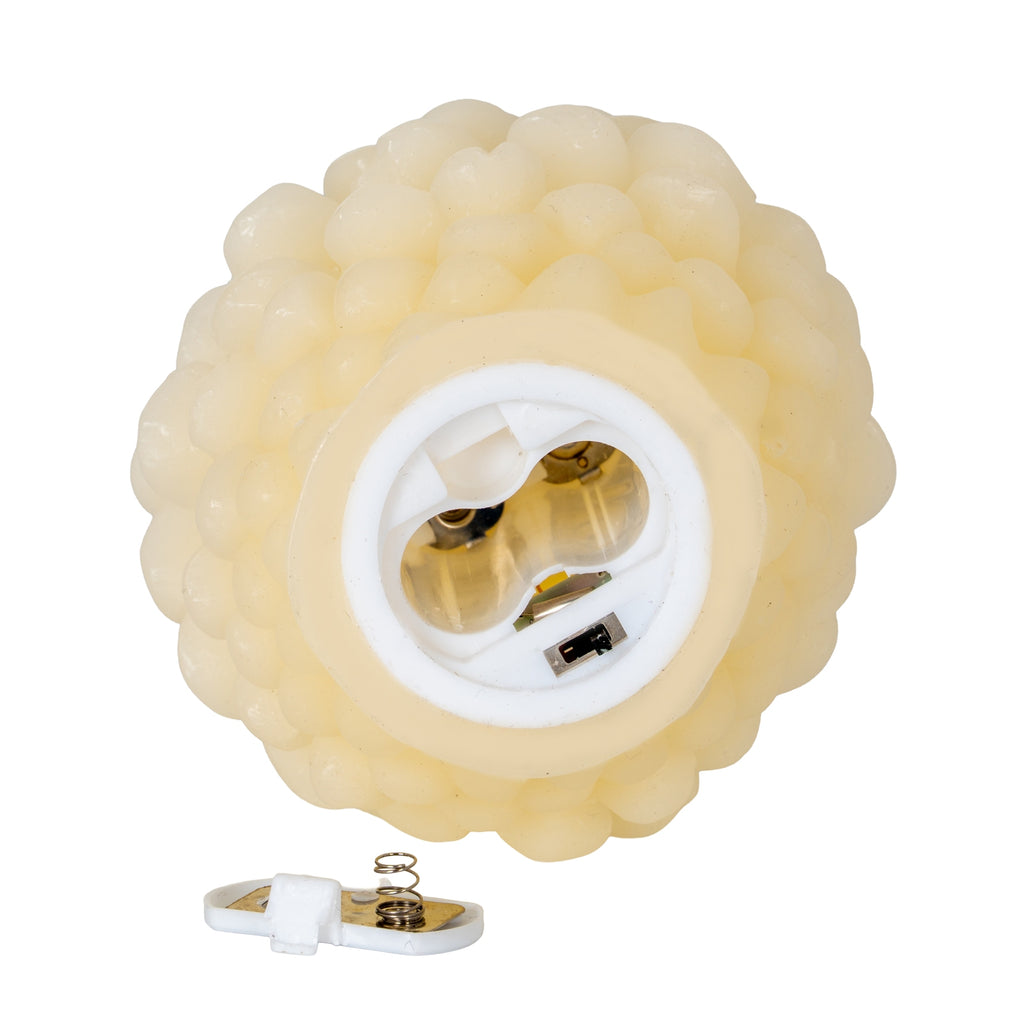 Luxe Collection Natural Glow Cream Pinecone LED Wax Candle