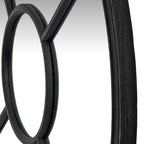Black Wood Round Window Mirror