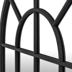 Black Wood Arched Window Mirror