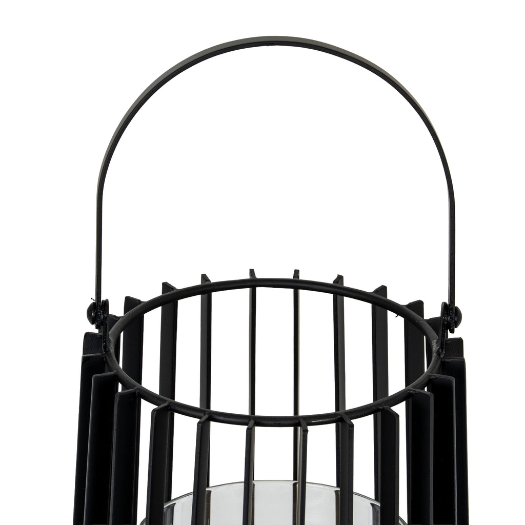 Lynk Medium Lantern With Handle And Glass Candle Holder