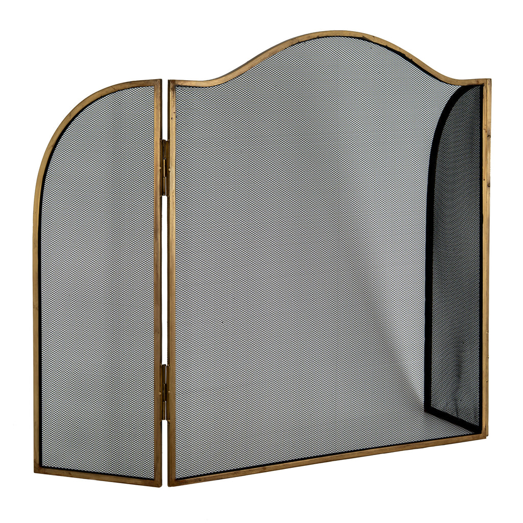 Antiqued Brass Large  Fire Screen