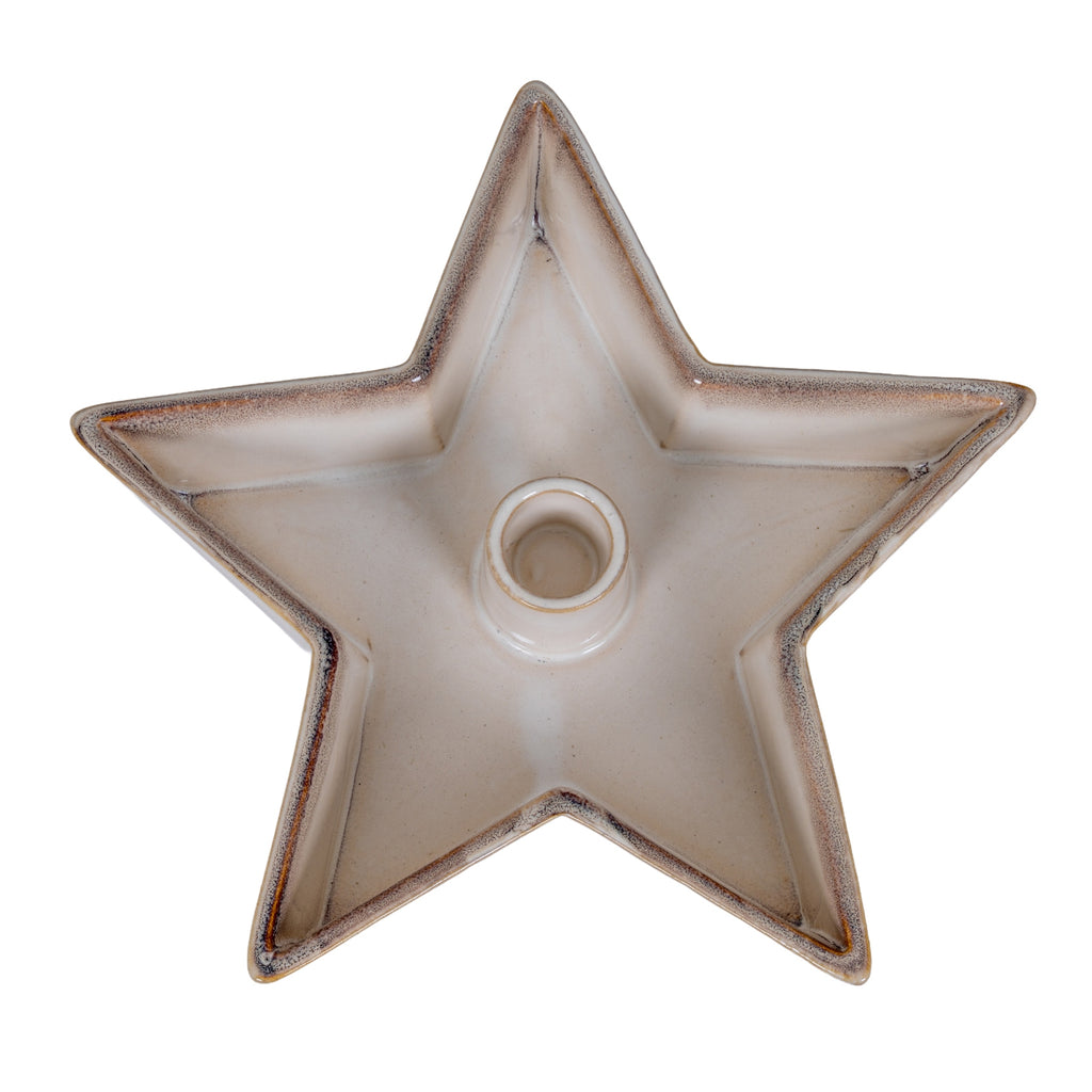 Large Solace Cement Star Candle Holder