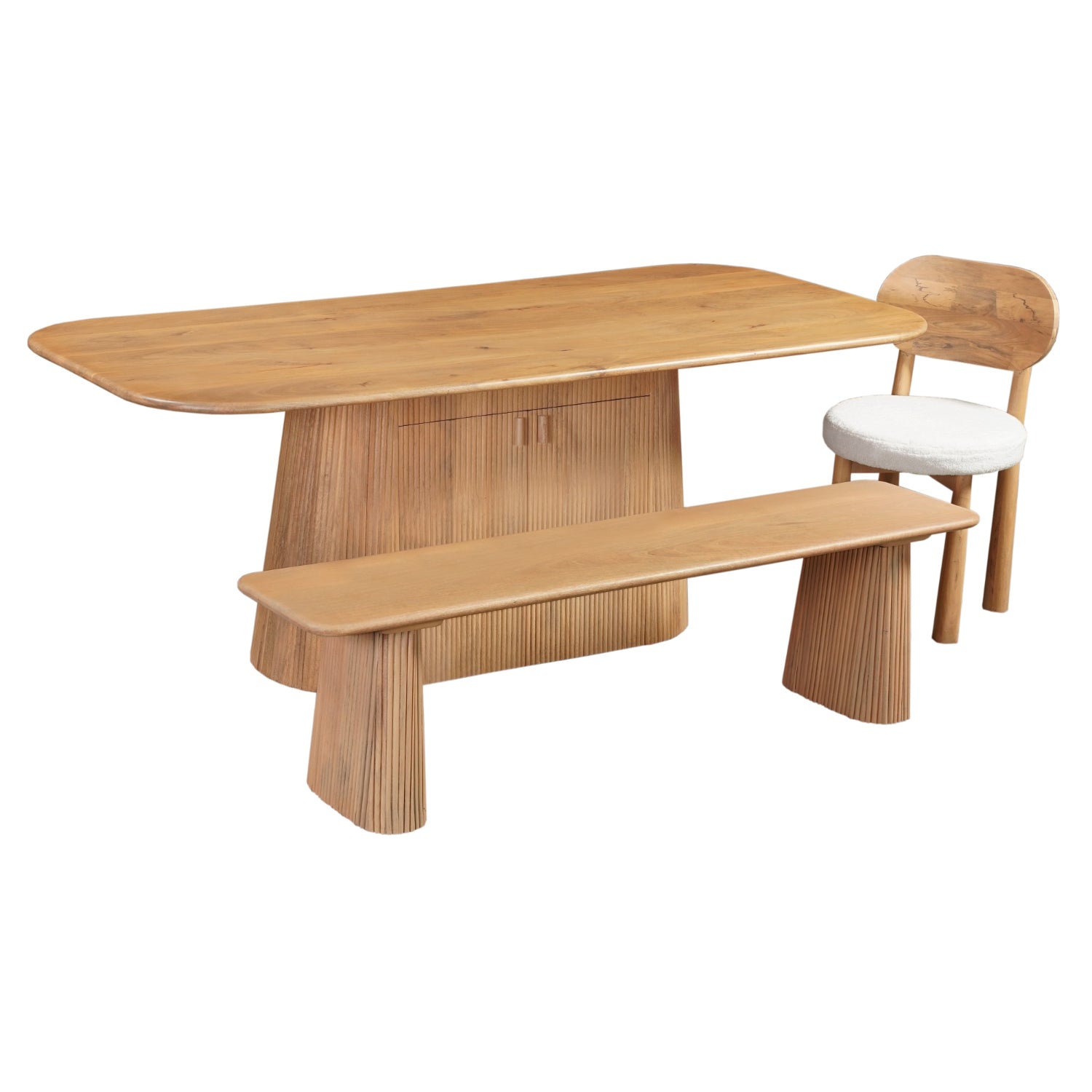 Austin Solid Wood 175cm Dining Table with Storage Sideboard