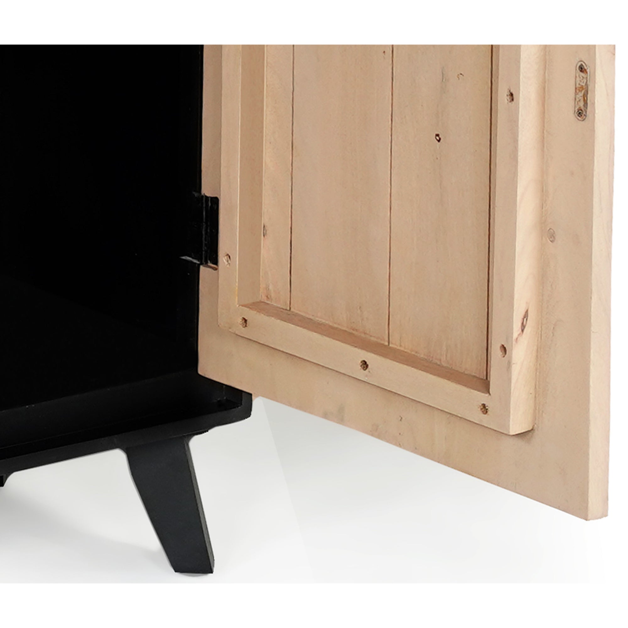 Boho Wooden Bookcase With 2 Doors