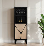 Boho Wooden Bookcase With 2 Doors