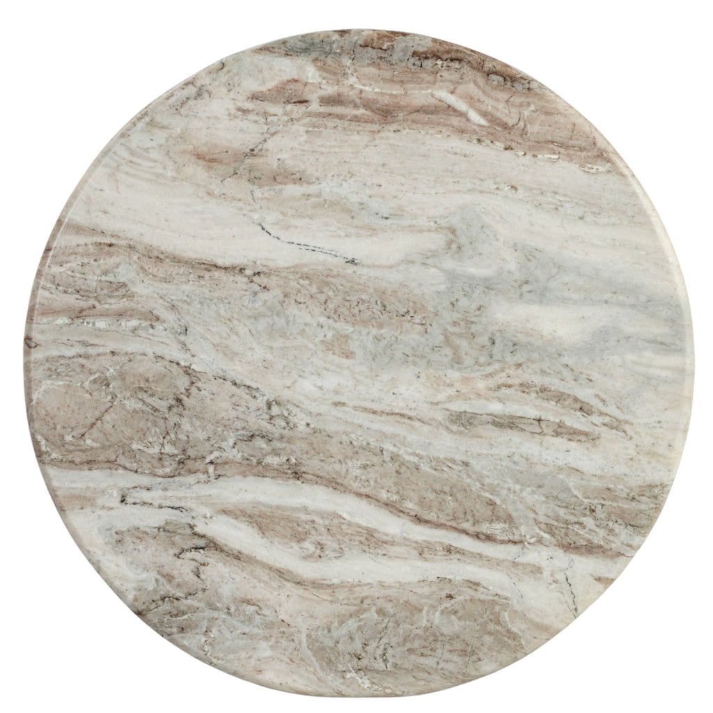 Ashford Round Marble Top with Wood Pedestal Coffee Table