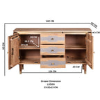 Wilton Acacia Wood 2 Doors 3 Drawers Sideboard