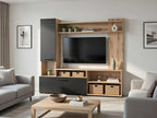 Algarve Artisan Oak Effect And Black TV Entertainment Unit