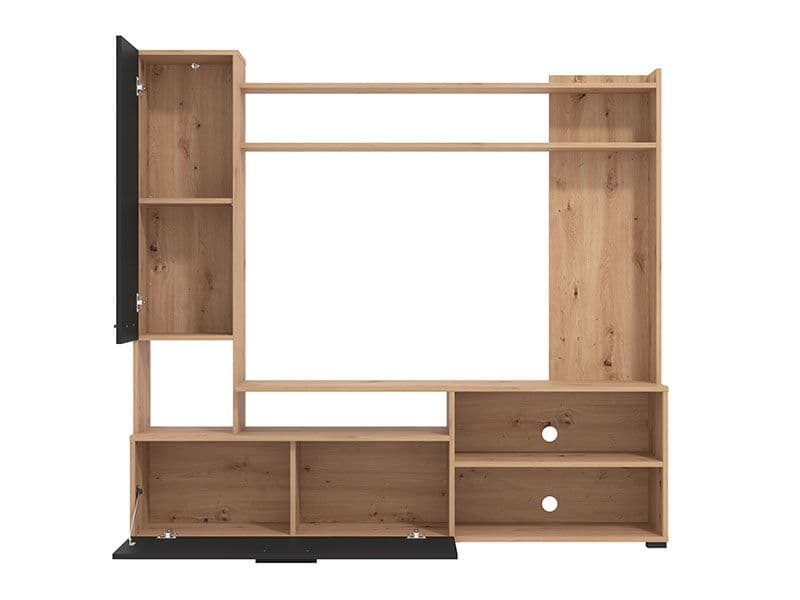 Algarve Artisan Oak Effect And Black TV Entertainment Unit — alternate product view
