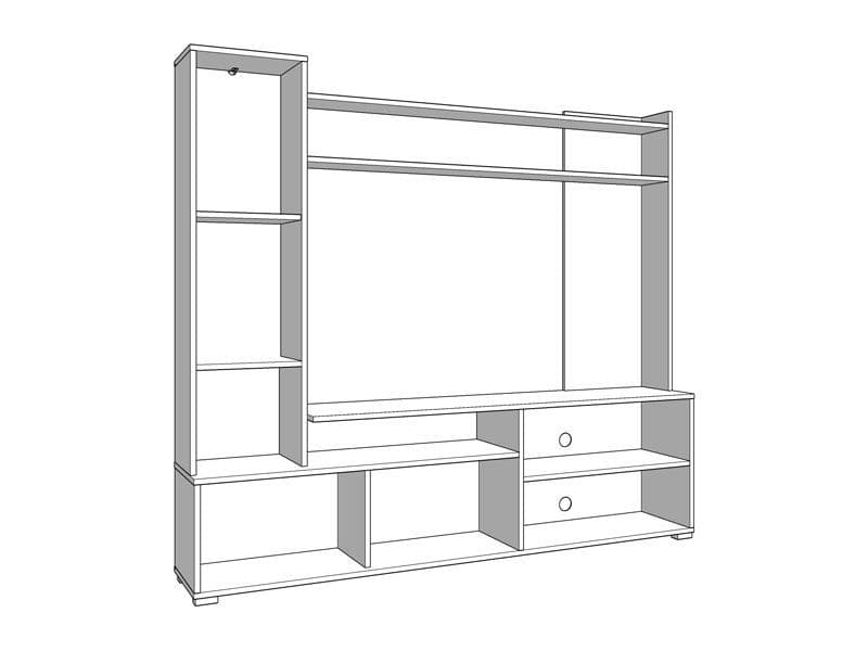 Algarve Artisan Oak Effect And Black TV Entertainment Unit