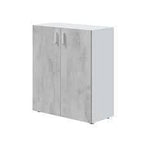 Alonso 2 Door Grey And White Wide Universal Wall Storage Cupboard