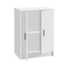 Alonso 2 Door White Universal Storage Cupboard — doors open view