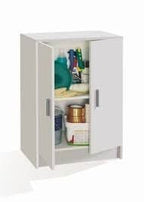 Alonso 2 Door White Universal Storage Cupboard — storage view