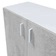 Alonso 2 Door Grey And White Wide Universal Wall Storage Cupboard — detail view