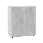 Alonso 2 Door Grey And White Wide Universal Wall Storage Cupboard — front product view