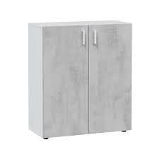 Alonso 2 Door Grey And White Wide Universal Wall Storage Cupboard — front product view
