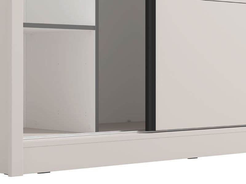 Alvira Cashmere Taupe 251cm Extra Large Mirrored Sliding Door Wardrobe