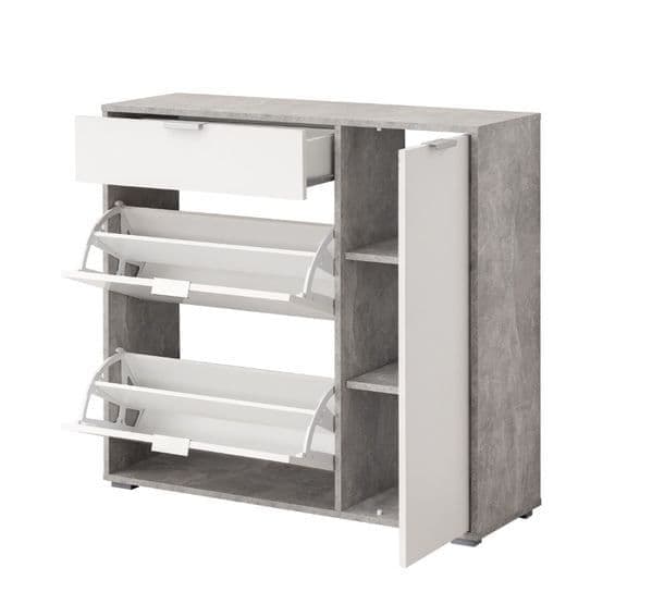Arco Grey and White Shoe Cabinet
