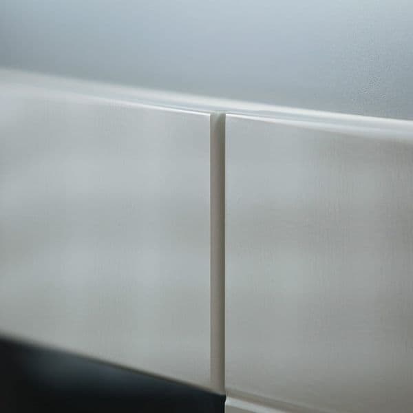 Athens Grey And White Gloss 2 Door / 4 Drawer Sideboard With Lights — side view