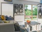 Athens Grey And White Gloss 2 Door Wardrobe With LED Lights