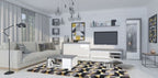 Athens Grey and White Gloss 3 Door Sideboard With Lights