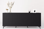 Atlantis Matte Black Wide 4 Door Sideboard