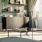 Atlantis Matte Black Wide 4 Door Sideboard