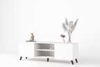 Atlantis Matte White Large TV Cabinet — straight product view