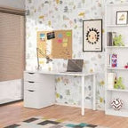 Blanco Arctic White Desk With Drawers and Cupboard