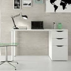 Blanco Arctic White Desk With Drawers and Cupboard