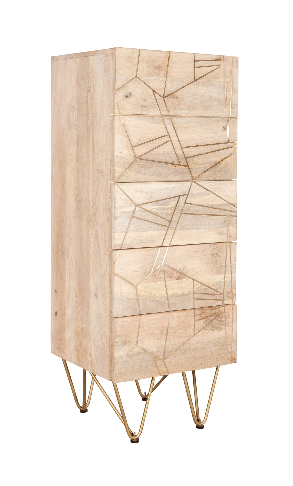 Light Gold Tall Chest of Drawers