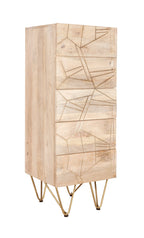 Light Gold Tall Chest of Drawers