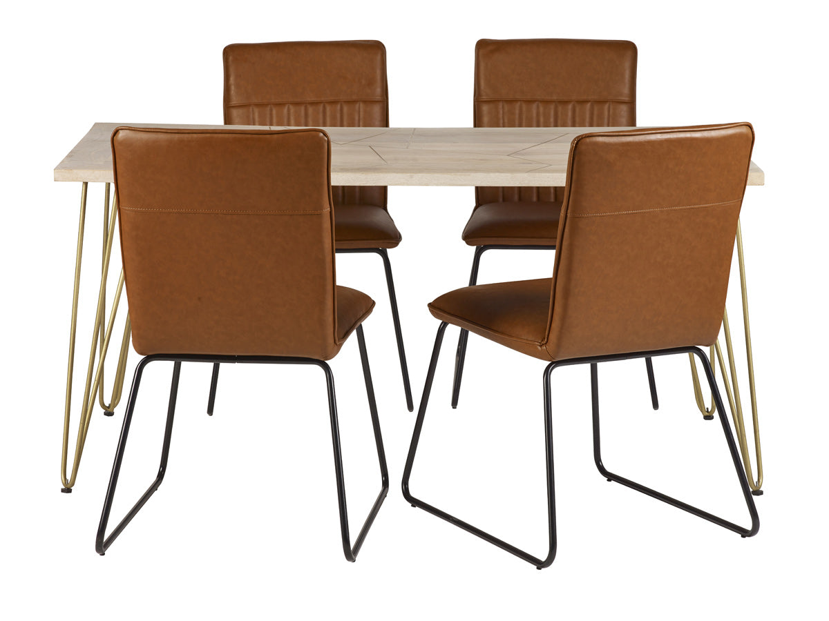 Light Gold Dining Table — side product view