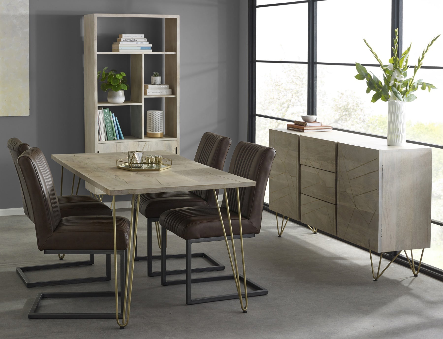 Light Gold Dining Table 