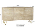 Light Gold Extra Large Sideboard 3 Drawers and 2 Doors