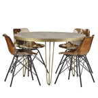 Light Gold Round Dining Table 