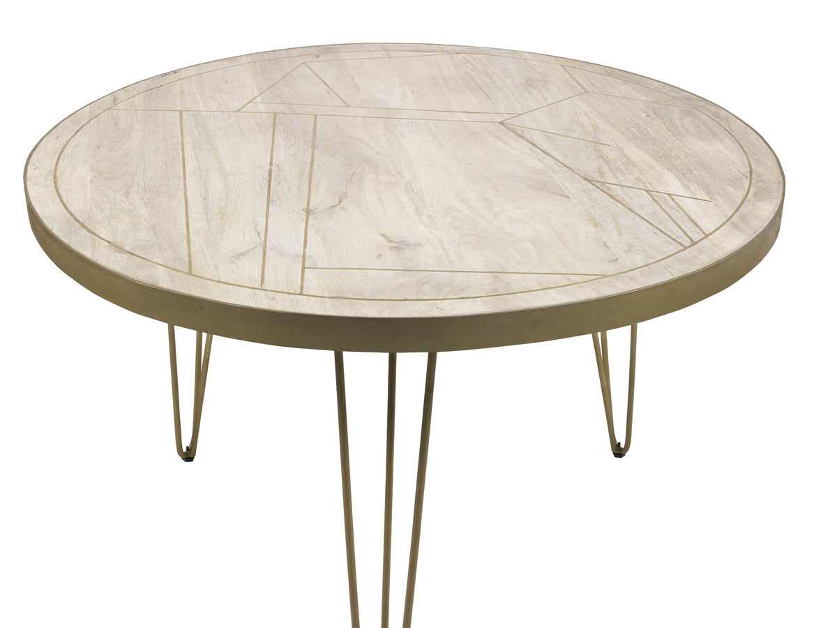 Light Gold Round Dining Table 