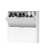 Brilo Matt White 2 Drawer Shoe Cabinet